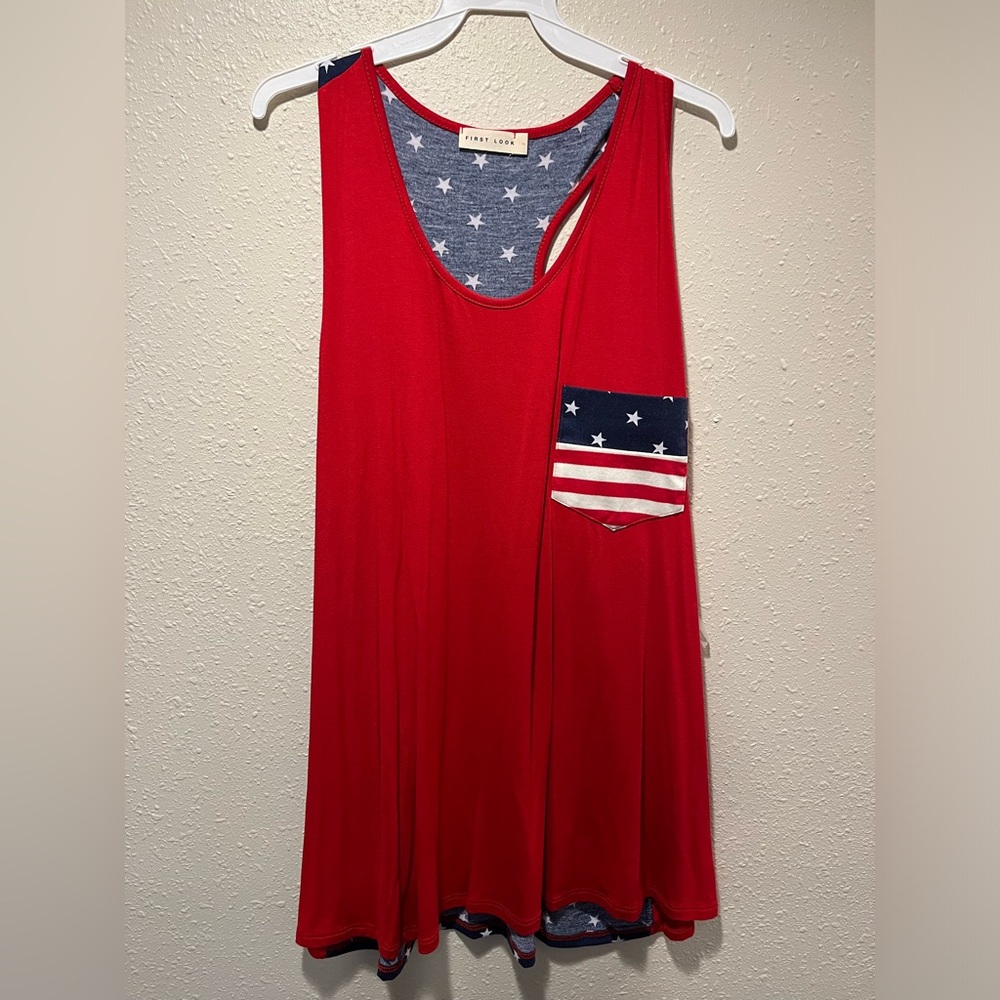 Red USA tank top